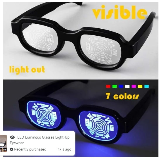 LED Luminous Glasses Light-Up Eyewear