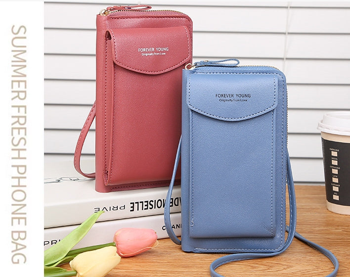 New long wallet small shoulder bag wallet clutch bag wallet zipper mobile phone bag card bag