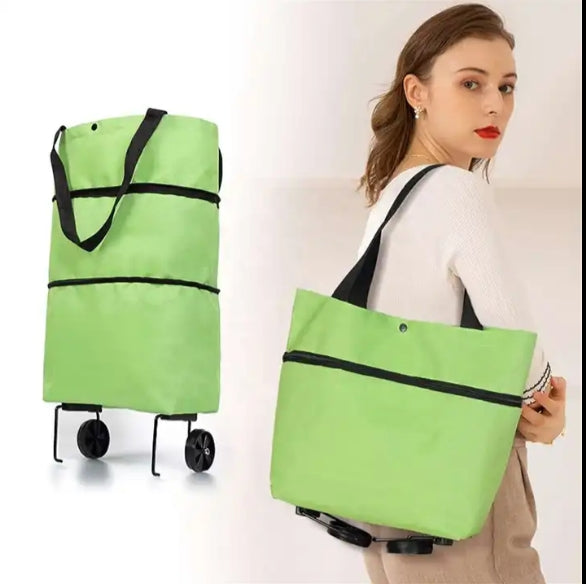 Lightweight Supermarket Carts Reusable Grocery Foldable Collapsible Shopping Trolley Cart Bags Folding Shopping Bag with Wheel