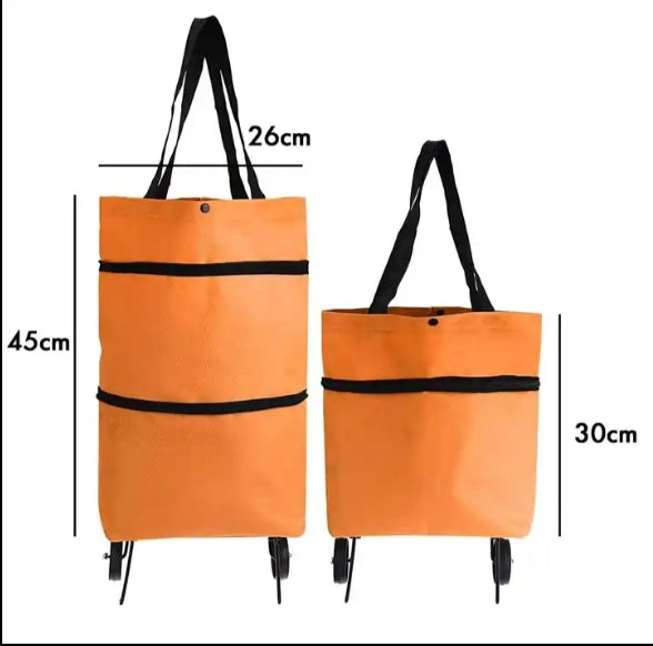 Lightweight Supermarket Carts Reusable Grocery Foldable Collapsible Shopping Trolley Cart Bags Folding Shopping Bag with Wheel