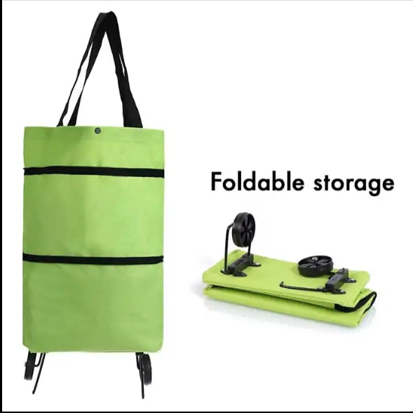 Lightweight Supermarket Carts Reusable Grocery Foldable Collapsible Shopping Trolley Cart Bags Folding Shopping Bag with Wheel