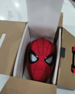 Mascara Spiderman Headgear Cosplay Moving Eyes Electronic Mask Spider Man 1:1  Control Elastic Toys for Adults Kids Gift