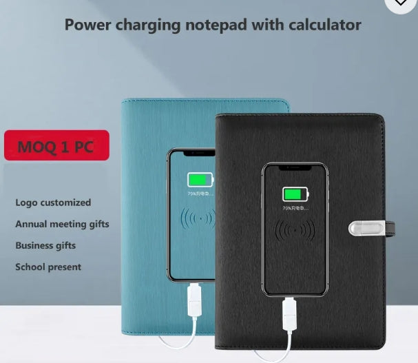 Notebook with Powerbank U-Disk Wireless Charging Business Gift Set