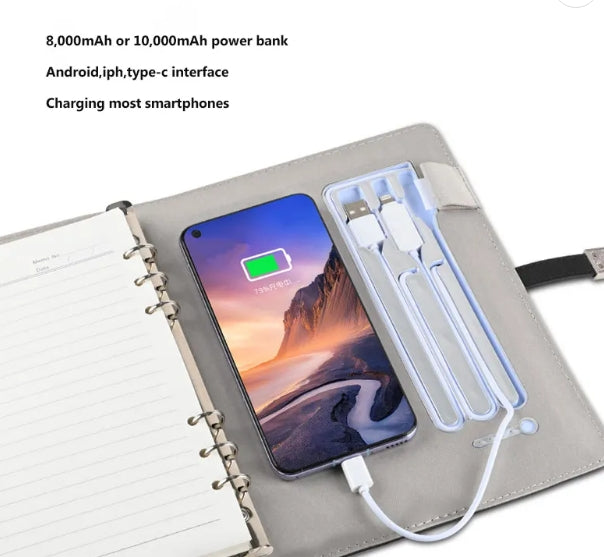 Notebook with Powerbank U-Disk Wireless Charging Business Gift Set