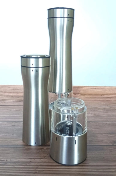 Factory Direct Electronic Salt and Pepper Grinder Stainless Steel Battery Operated Pepper Mills