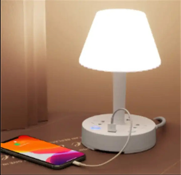 Multifunctional socket table lamp USB plug small table lamp with mobile phone holder 3-light table lamp dimmable dimmer can be wall-mounted