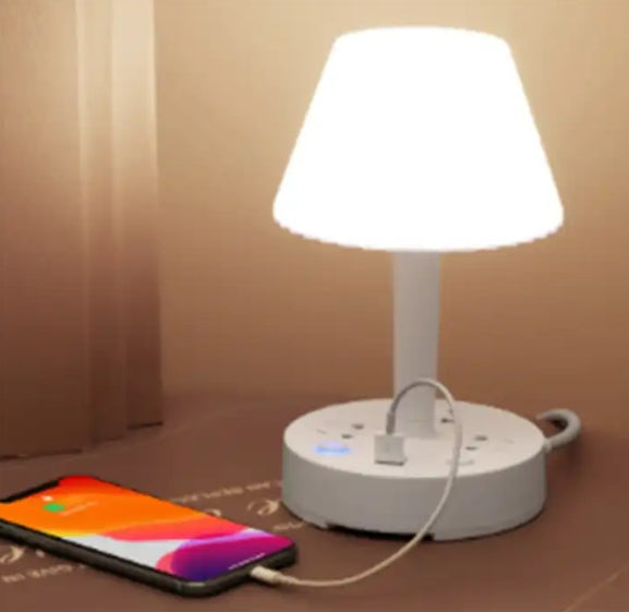 Multifunctional socket table lamp USB plug small table lamp with mobile phone holder 3-light table lamp dimmable dimmer can be wall-mounted