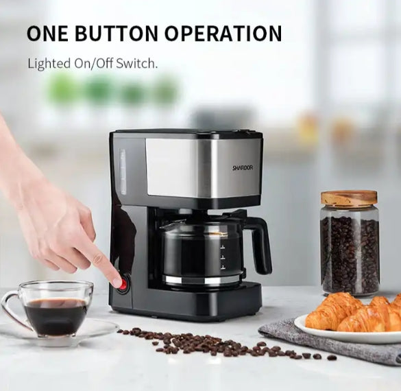 Large capacity Microcomputer controlled LCD display detachable coffee bean container household coffee tea making machine fully automatic k-cup high strength glass pot stainless steel drip coffee tea making machine