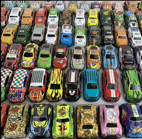 Model car toys 40 pieces with storage bucket children's pull-back car set new children's toys various styles precision alloy plastic small pull-back car toys die-cast toy car