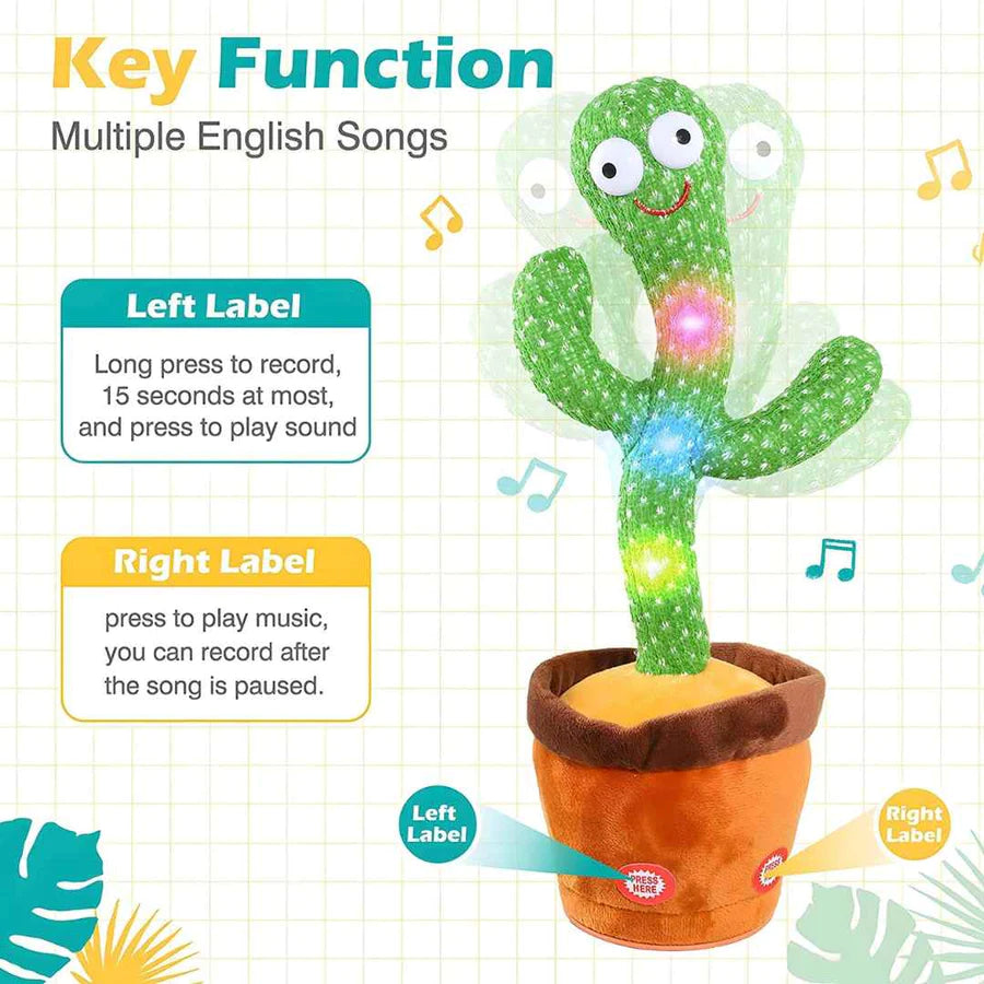 Hot Selling Plush Toy Singing Gift for Kids Funny Dancing Cactus Plush Toy Kids Cactus, Talking Cactus Toy