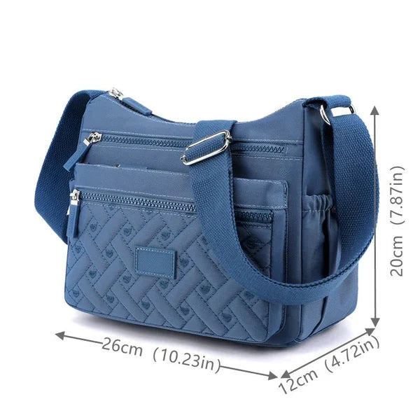 New multi-compartment shoulder bag for women creative rhombus embroidery crossbody bag large capacity waterproof