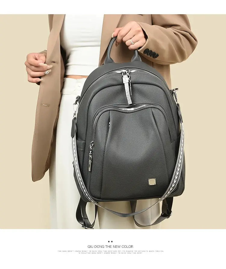 👜Versatile and fashionable soft leather backpack for women✨Large casual capacity✨