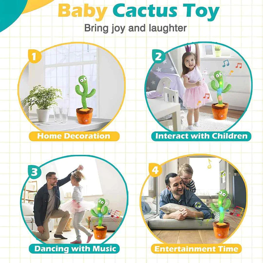 Hot Selling Plush Toy Singing Gift for Kids Funny Dancing Cactus Plush Toy Kids Cactus, Talking Cactus Toy