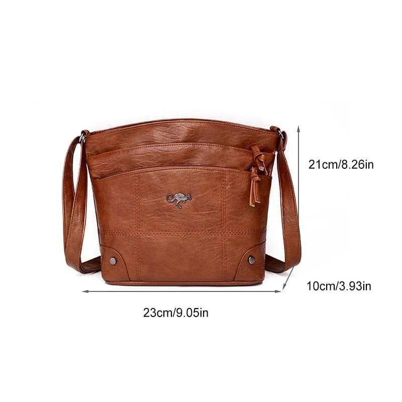 💖Soft Leather Messenger Multi Pocket Large Capacity Shoulder Bag