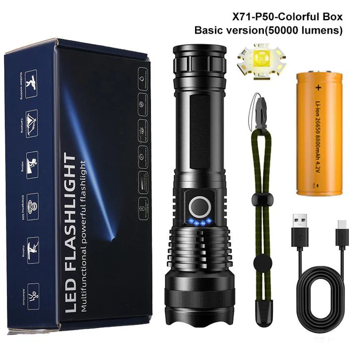 🔥 LED Rechargeable Tactical Laser Flashlight 10000 High Lumens🔥