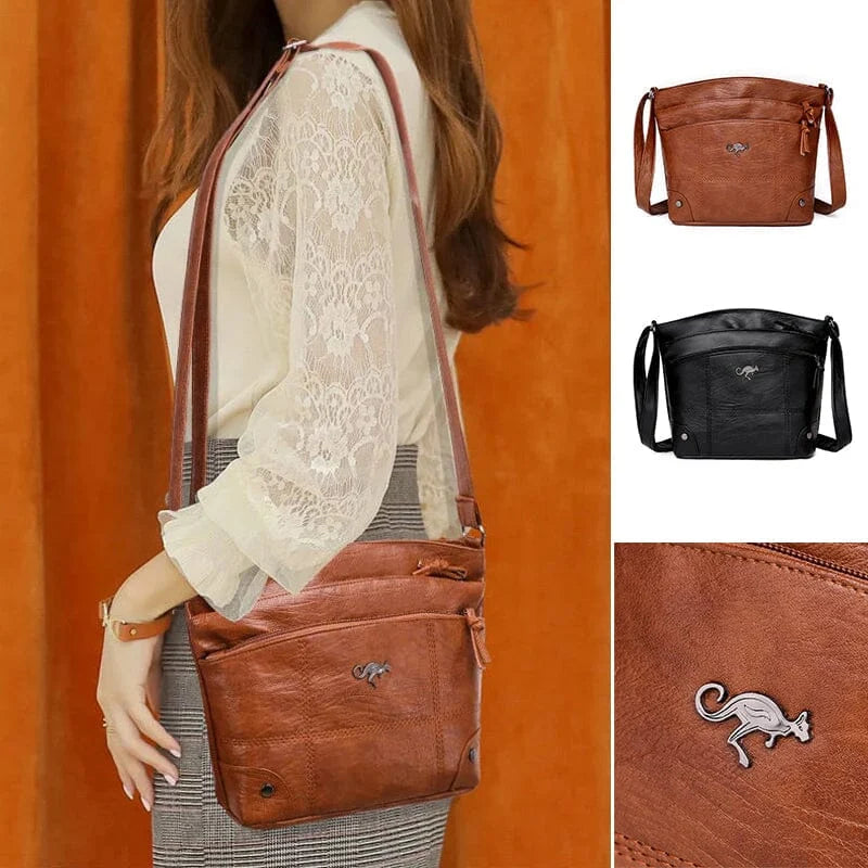 💖Soft Leather Messenger Multi Pocket Large Capacity Shoulder Bag