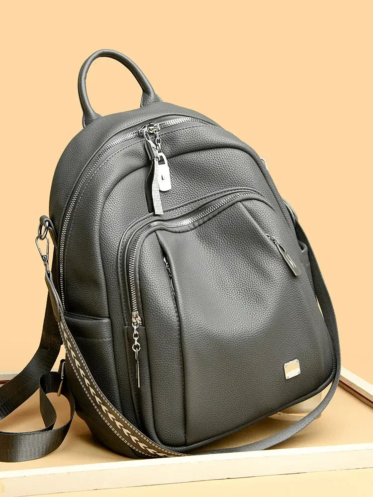 👜Versatile and fashionable soft leather backpack for women✨Large casual capacity✨