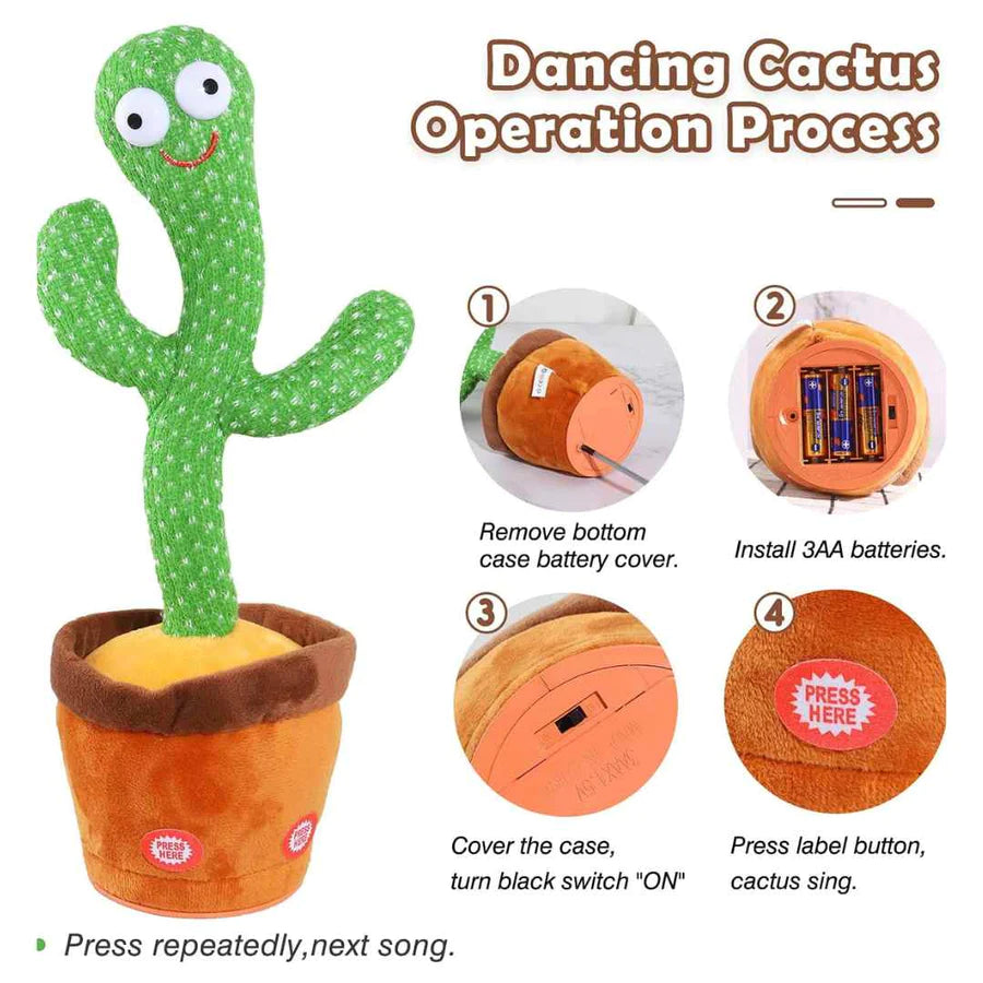 Hot Selling Plush Toy Singing Gift for Kids Funny Dancing Cactus Plush Toy Kids Cactus, Talking Cactus Toy