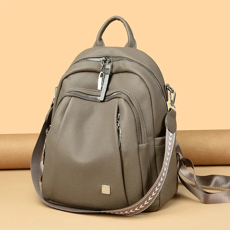 👜Versatile and fashionable soft leather backpack for women✨Large casual capacity✨