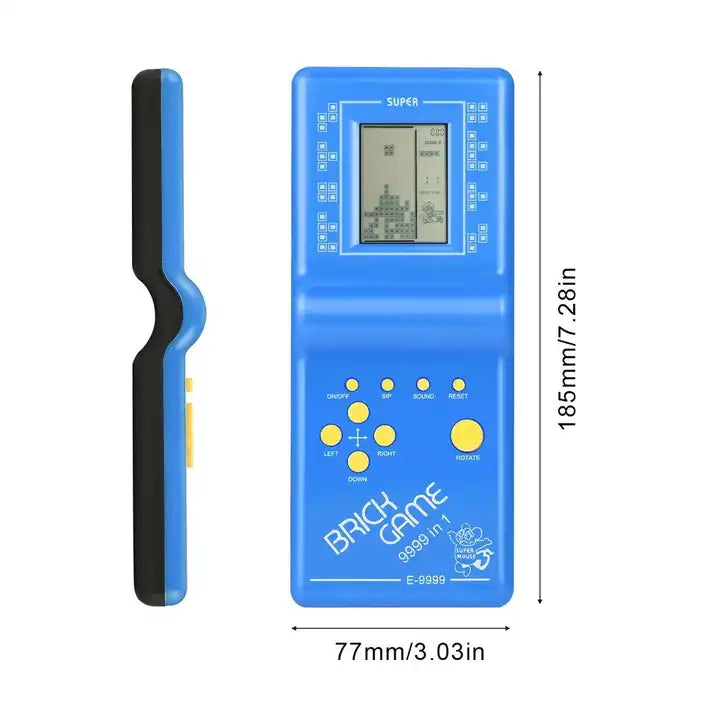 E-9999 Hand-Held Gaming Device Russia Brick Square 24 Games Console Nostalgic Electronics Brain Game Plastic Music Voice