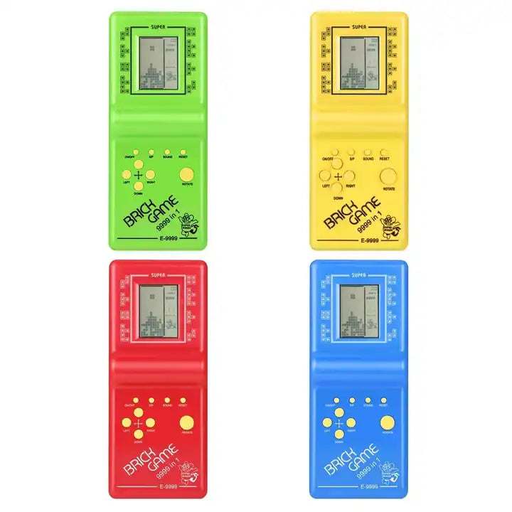 E-9999 Hand-Held Gaming Device Russia Brick Square 24 Games Console Nostalgic Electronics Brain Game Plastic Music Voice