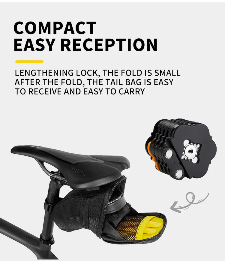 Outdoor Motorcycle Lock with Key Mini Anti-theft Folding Lock