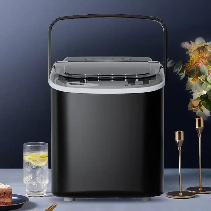 Mini Portable Ice Maker Self-produced Household Ice Maker Stainless Steel Household Smart Mini Fully Automatic Round Ice Maker Household Ice Maker Self-Cleaning Function