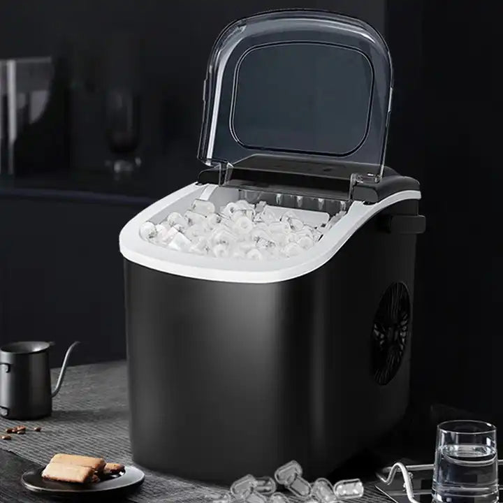 Mini Portable Ice Maker Self-produced Household Ice Maker Stainless Steel Household Smart Mini Fully Automatic Round Ice Maker Household Ice Maker Self-Cleaning Function