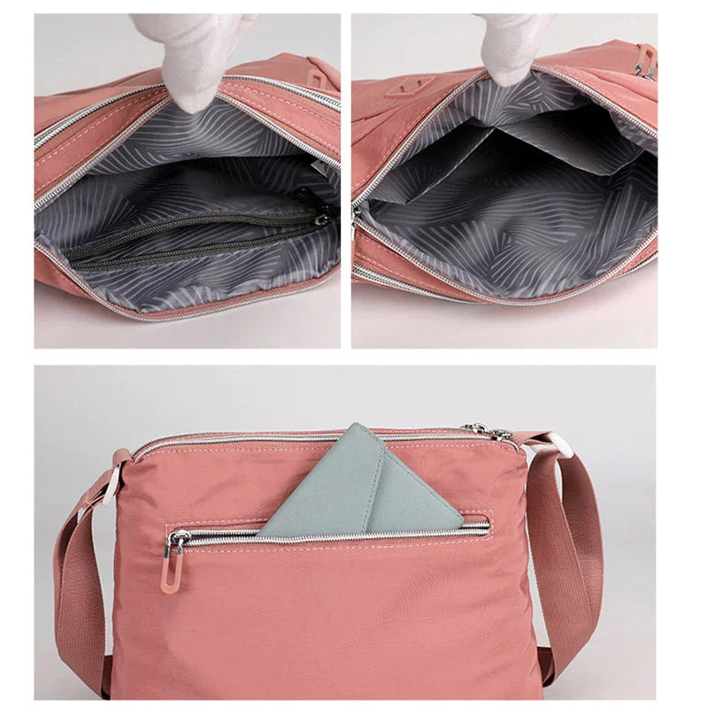 Lightweight multi-pocket shoulder bag for both men and women