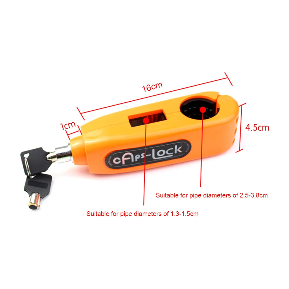 CapsLock Effective lock for motorcycle handlebars（alarmable)