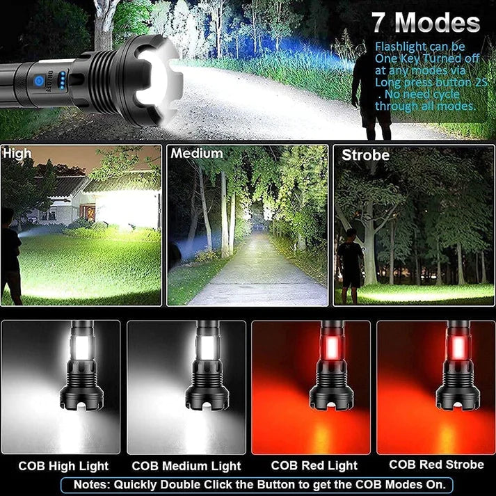 🔥 LED Rechargeable Tactical Laser Flashlight 10000 High Lumens🔥