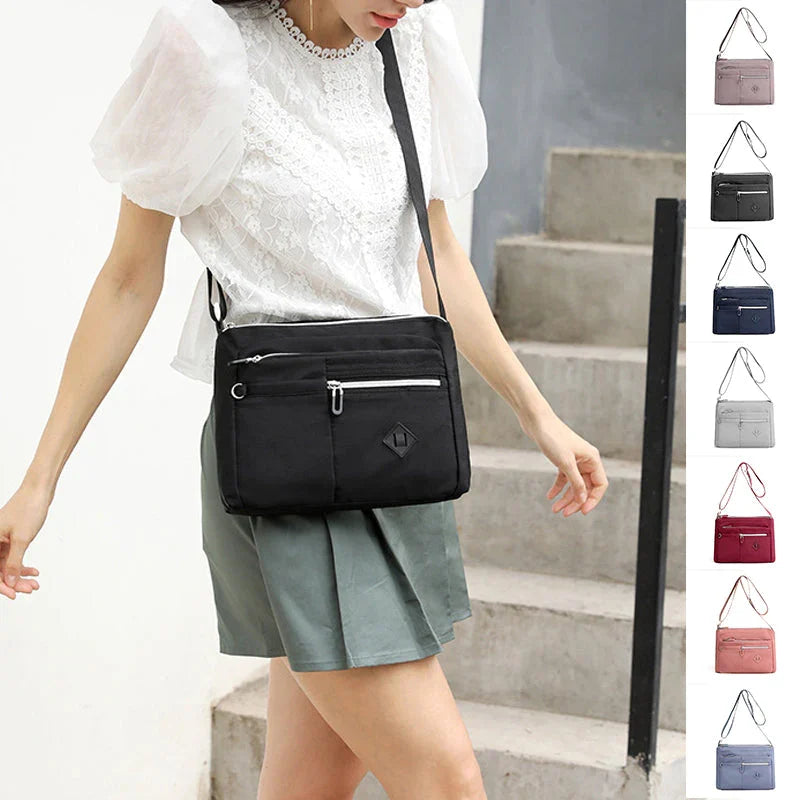 Lightweight multi-pocket shoulder bag for both men and women