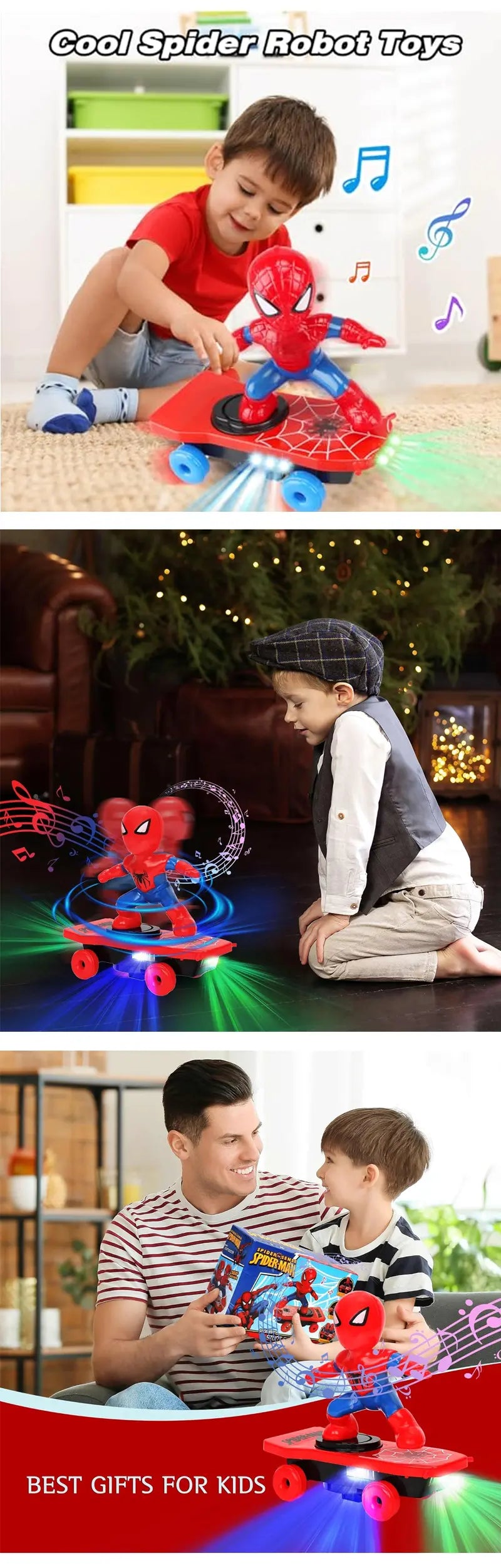 Cool Spider-Man Toys, Electric Toys Skateboard Toys