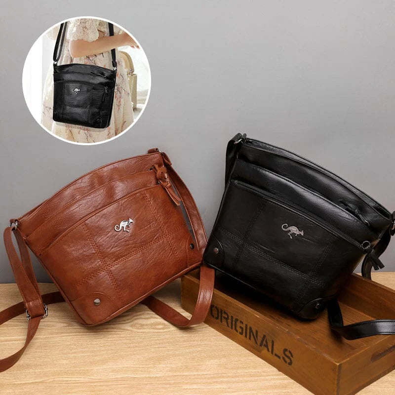 💖Soft Leather Messenger Multi Pocket Large Capacity Shoulder Bag